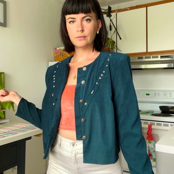 karin stevens Jackets & Blazers - Vintage teal blazer jacket 🌟🌟
